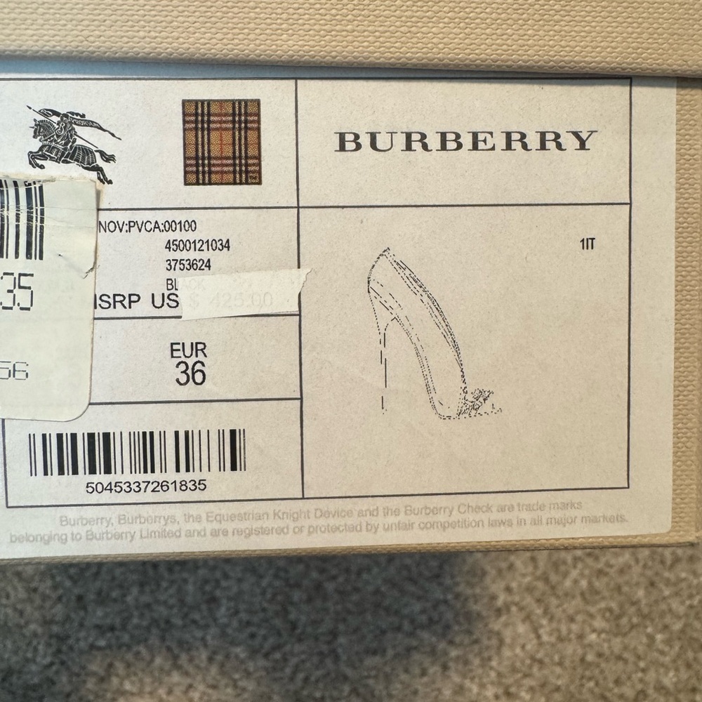 Burberry Black and Cream Heels with Metallic Accents - Picture 7 of 8